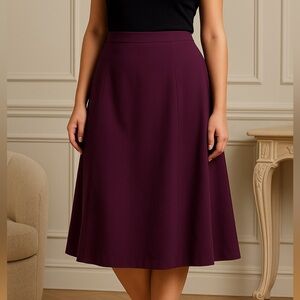 CALVIN KLEIN Plum A-Line Midi Skirt ≠Size 16≠Lined Elegant Plum Purple
